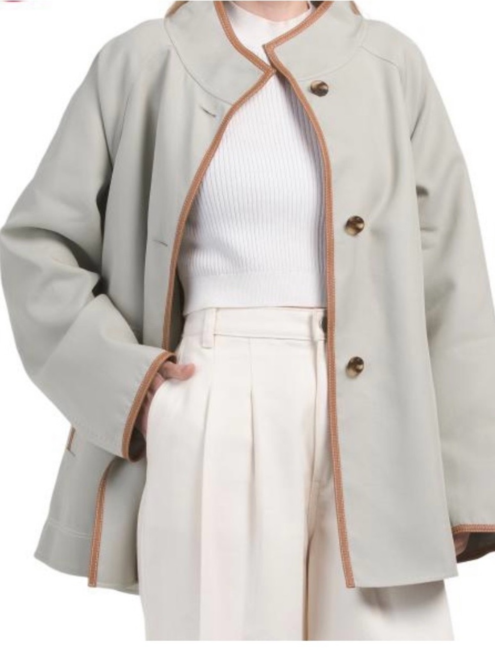 Lafayette 148 New York Cotton Double-Face Reversible Oversized Car Coat, Size L - Picture 4 of 10